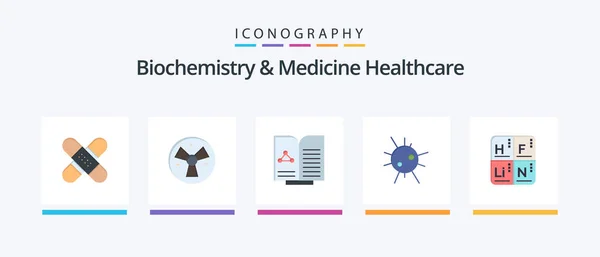 Biochemistry Medicine Healthcare Flat Icon Pack Including Periodic Disease Medical — Vector de stock