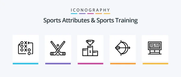 Sports Atributes Sports Training Line Icon Pack Including Fan Attribute — Wektor stockowy