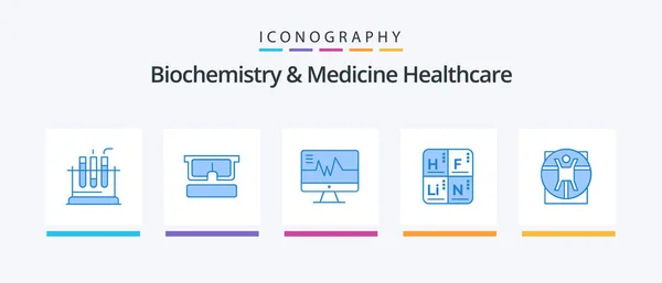 Biochemistry Medicine Healthcare Blue Icon Pack Including Man Medical Medical — Stockový vektor