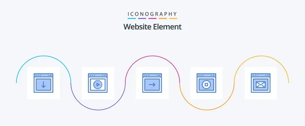 Website Element Blue Icon Pack Including Web Web Stop Right — Archivo Imágenes Vectoriales