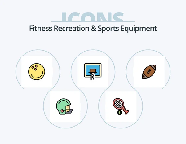 Fitness Recreation Sports Equipment Line Filled Icon Pack Icon Design — Vetor de Stock