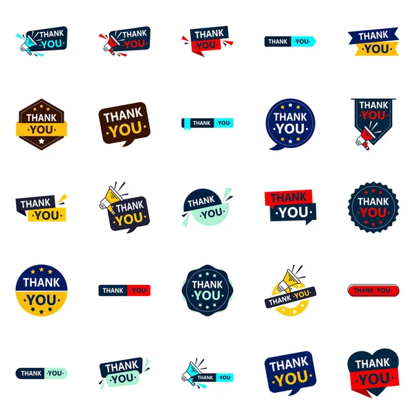 Eye Catching Vector Icons Thank Your Audience Creative Way — Vetor de Stock