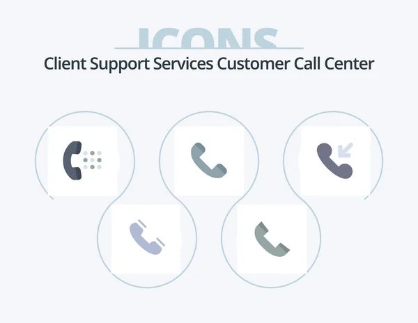 Call Flat Icon Pack Icon Design Incoming Phone Call Telephone — Stockvector