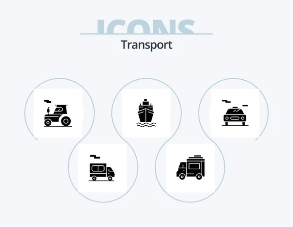 Transport Glyph Icon Pack Icon Design Electric Tractor Car Swim — Image vectorielle