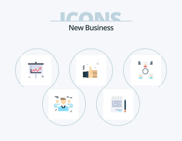 New Business Flat Icon Pack Icon Design Hand Business List — Vettoriale Stock