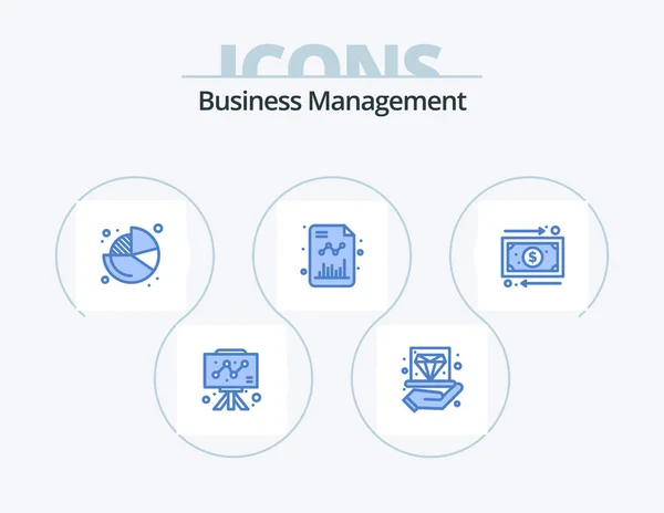 Business Management Blue Icon Pack Icon Design Бізнес Рости Варення — стоковий вектор
