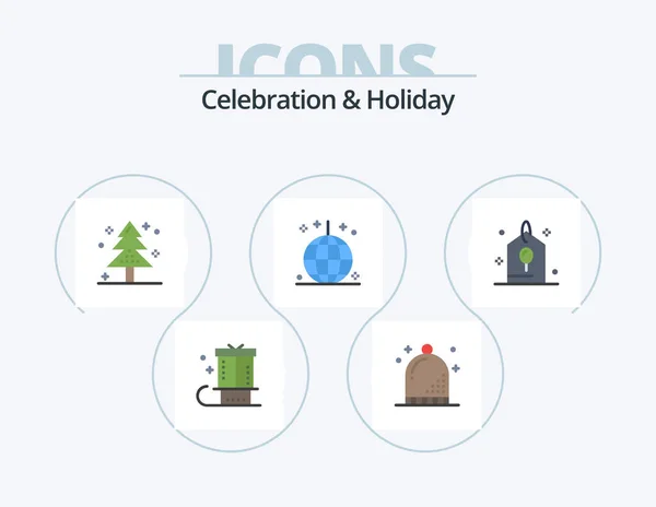 Celebration Holiday Flat Icon Pack Icon Design Holiday Celebration Holiday — Stock vektor