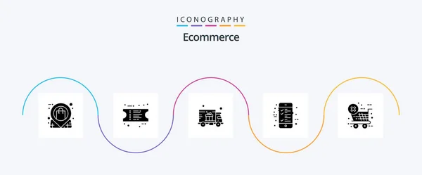 Ecommerce Glyph Icon Pack Including Store Checkout Delivery Ecommerce Bill — Stockový vektor