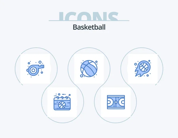 Basketball Blue Icon Pack Icon Design Exercise Game Nba Basketball — Image vectorielle