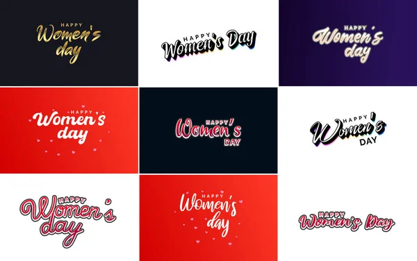 Abstract Happy Women Day Logo Love Vector Logo Design Pink — Vector de stock