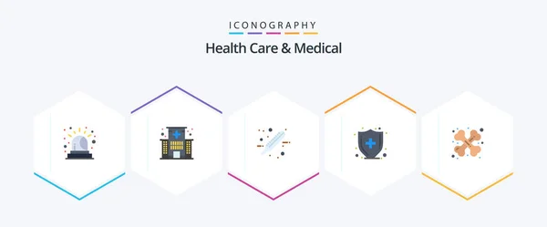 Health Care Medical Flat Icon Pack Including Medical Care Care — Διανυσματικό Αρχείο