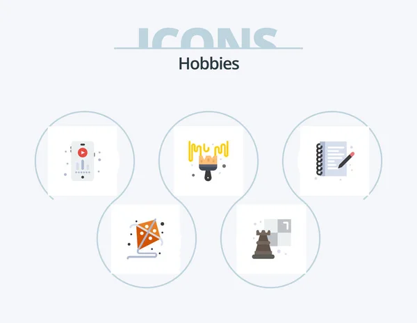 Hobbies Flat Icon Pack Icon Design Write Hobby Hobby Hobby — Stockvector