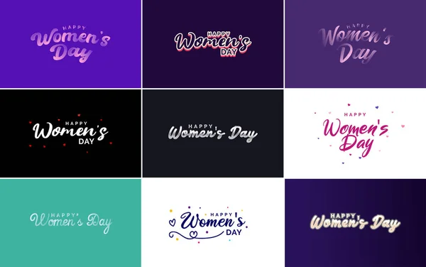 International Women Day Lettering Love Shape Suitable Use Cards Invitations — Διανυσματικό Αρχείο
