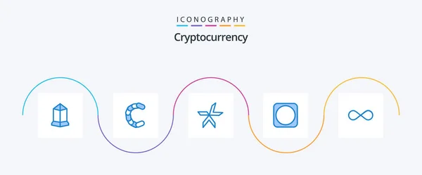 Cryptocurrency Blue Icon Pack Including Blockchain Crypto Currency Lykke Crypto — Stock Vector