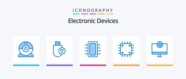 Devices Blue Icon Pack Including Hardware Devices Board Computers Hardware — Stok Vektör