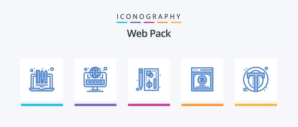 Web Pack Blue Icon Pack Including Split Testing Comparing Web — Archivo Imágenes Vectoriales