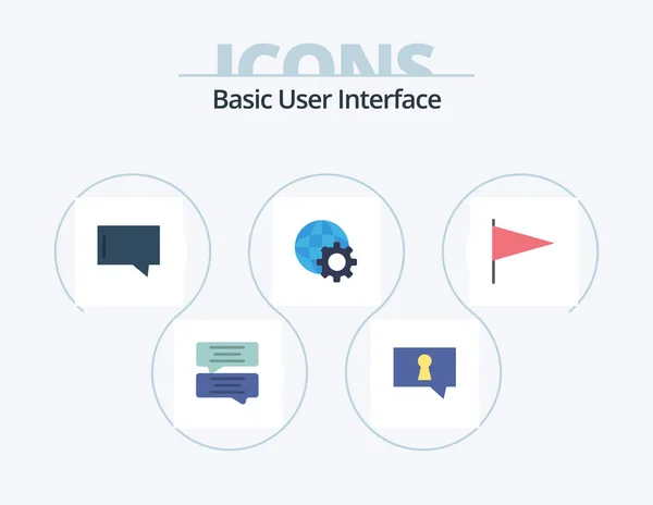Basic Flat Icon Pack Icon Design Internet — Vector de stock