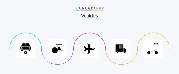 Vehicles Glyph Icon Pack Including Sport Van Vehicles Truck Vehicle — 图库矢量图片