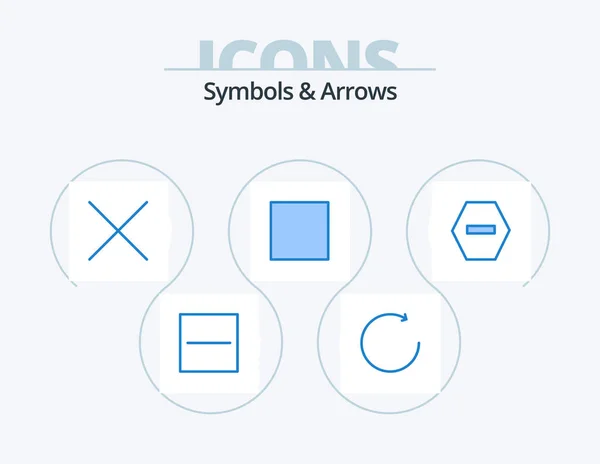 Symbols Arrows Blue Icon Pack Icon Design Delete Stop — Vector de stock