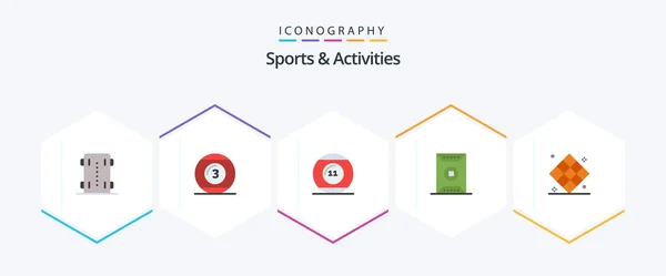 Sports Activities Flat Icon Pack Including Sport Field Play Sports — Stockový vektor