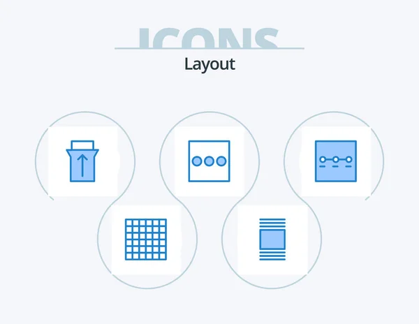 Layout Blue Icon Pack Icon Design List Wizard — Stockvector