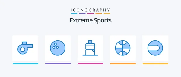 Sport Blue Icon Pack Including Ball Creative Icons Design — Stockvector