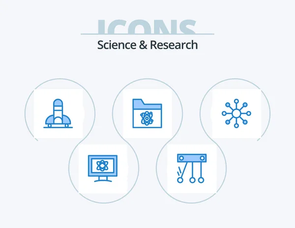 Science Blue Icon Pack Icon Design Web Network Science Space — Archivo Imágenes Vectoriales