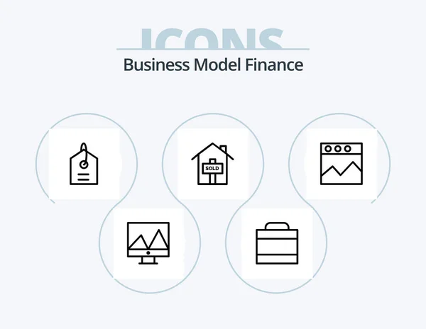 Finance Line Icon Pack Icon Design Финансы Граф — стоковый вектор