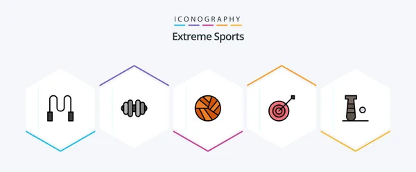 Sport Filledline Icon Pack Including Sport Archery Game Baseball — Stock Vector