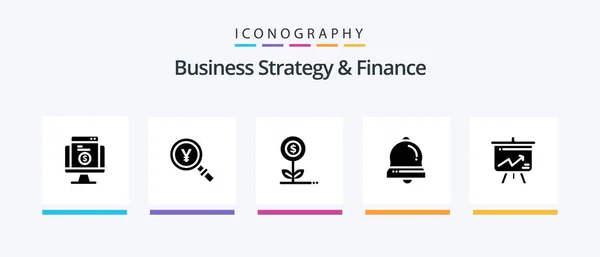 Business Strategy Finance Glyph Icon Pack Including Flower Business Japan — Stockový vektor