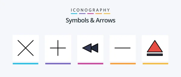 Линия Стрелками Заполнила Иконок Числе Новый Электрический Creative Icons Design — стоковый вектор