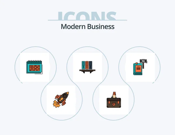 Modern Business Line Filled Icon Pack Icon Design Personal Leader — Archivo Imágenes Vectoriales