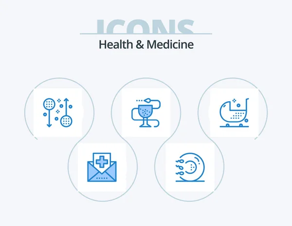 Health Medicine Blue Icon Pack Icon Design Health Disease Health — Stock vektor
