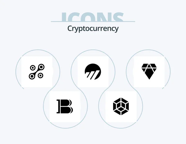 Cryptocurrency Glyph Icon Pack Icon Design Crypto World Coin Crypto — Stock Vector
