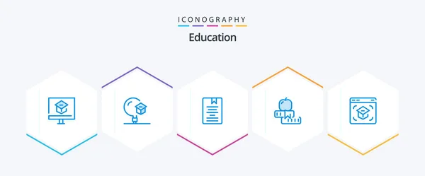 Education Blue Icon Pack Including School Education School Learning Education — 图库矢量图片