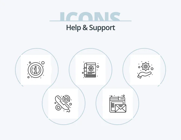 Help Support Line Icon Pack Icon Design Faq Support Online — Stockvector