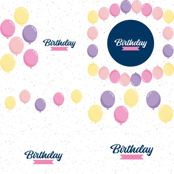 Retro Happy Birthday Design Bold Colorful Letters Vintage Texture — Archivo Imágenes Vectoriales