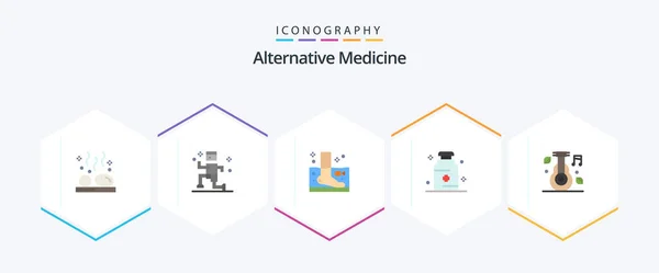 Alternative Medicine Flat Icon Pack Including Alternative Medical Fish Hospital — Vector de stock