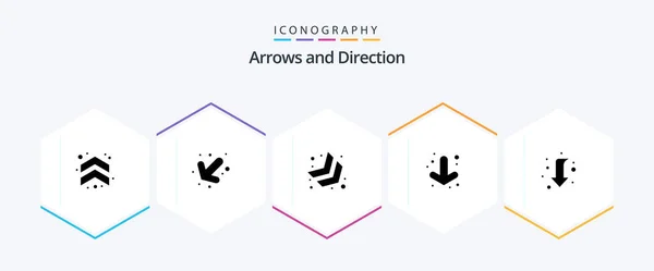 Arrow Glyph Icon Pack Including Full Chevron Full — Image vectorielle