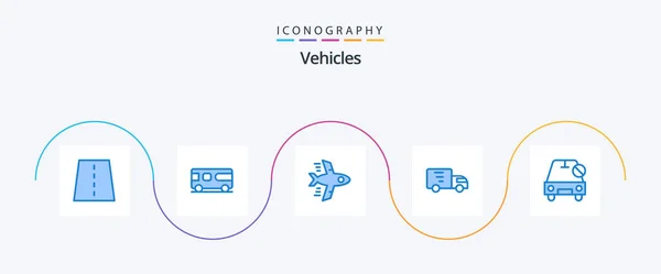 Vehicles Blue Icon Pack Including Disabled Truck Vehicle Transport Delivery — Stok Vektör