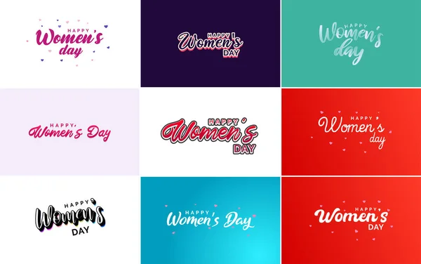 Abstract Happy Women Day Logo Women Face Love Vector Logo — Stock vektor