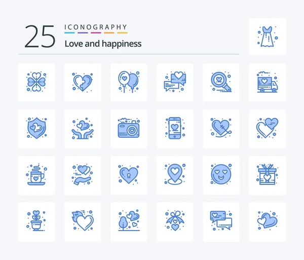 Love Blue Color Icon Pack Including Search Найти Жизнь Сообщения — стоковый вектор