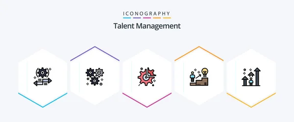 Talent Management Filledline Icon Pack Including User Ladder Configuration Configuration — Stock Vector