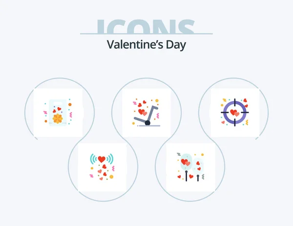 Valentines Day Flat Icon Pack Icon Design Heart Romantic Get — Stockvector