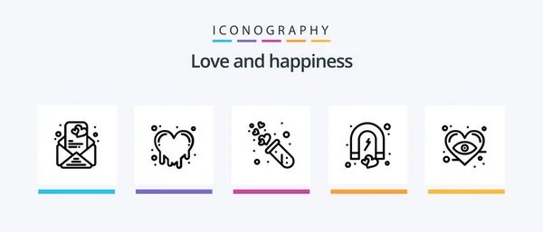 Love Line Icon Pack Including Eye Жениться Пасха Любовь Сердце — стоковый вектор