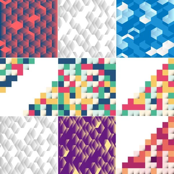 Abstract Colorful Square Background Pack — Vetor de Stock