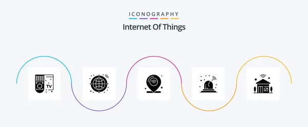 Internet Things Glyph Icon Pack Including Internet Things House Internet — Stockvektor