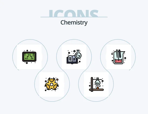 Chemistry Line Filled Icon Pack Icon Design Pretty Decorative New — Image vectorielle