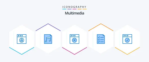 Multimedia Blue Icon Pack Including Mac Mac App — Image vectorielle