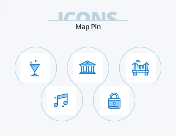 Map Pin Blue Icon Pack Icon Design Road Water River — Stockvector